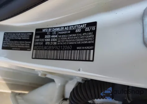 2015 Mercedes-Benz Cla 250 4Matic from USA, damaged, VIN WDDSJ4GB5FN212060